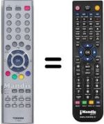 Replacement remote control Toshiba 42 WH 18 P