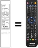 Replacement remote control Funai VCR 5400