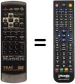 Replacement remote control TEAK DV-H500