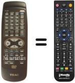 Replacement remote control TEAK DV-3000