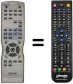 Replacement remote control TEAK DV-L 800