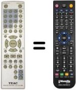Replacement remote control TEAK DVD-3800