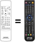 Gleichwertige Fernbedienung Daewoo DVR8680SV