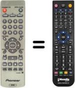 Replacement remote control Pioneer DV550
