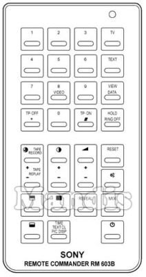 Originalfernbedienung SONY RM-603 B (A1009042A)