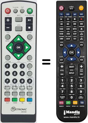 Replacement remote control Metronic ZAPBOX USB PLAYER