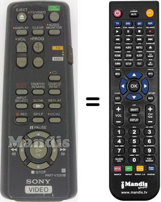 Replacement remote control Sony SLV-E 530 CP