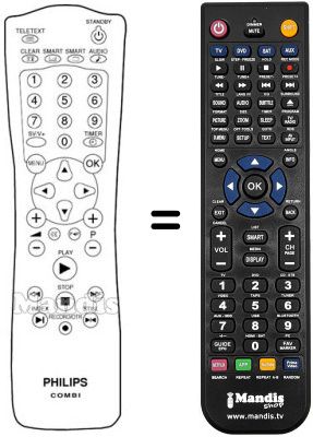Replacement remote control Philips 14 PV 620 Replacement remote control Philips 14 PV 620