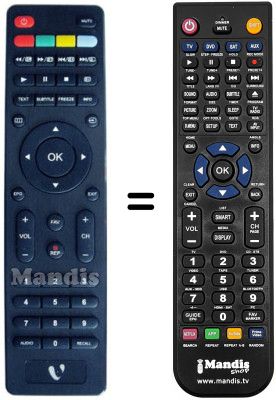 Gleichwertige Fernbedienung MAJESTIC TVD 222 LED (ver. 2)