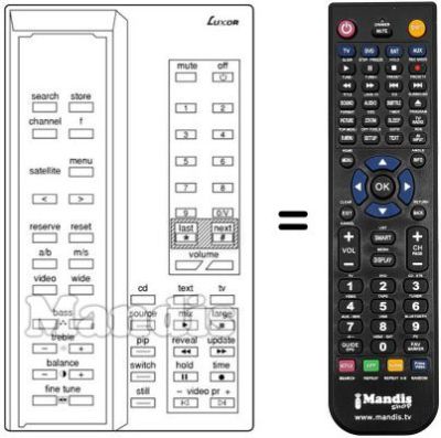 Replacement remote control 210 1050-11
