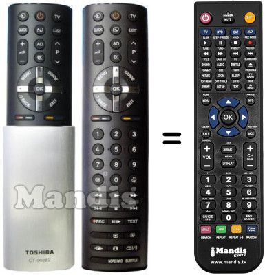 Replacement remote control Toshiba 32 UL 863 Replacement remote control Toshiba 32 UL 863