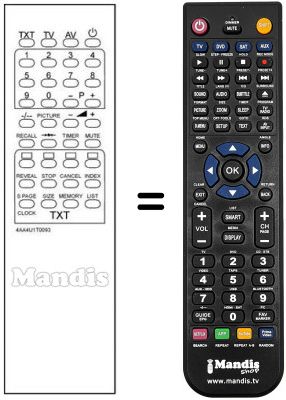 Replacement remote control 4AA4U1T0093