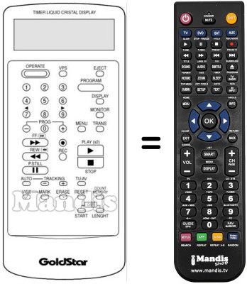 Replacement remote control 597-059E