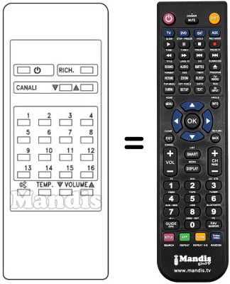 Gleichwertige Fernbedienung MG 2587