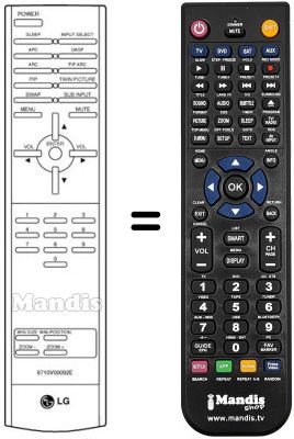 Replacement remote control LG MW 30LZ10