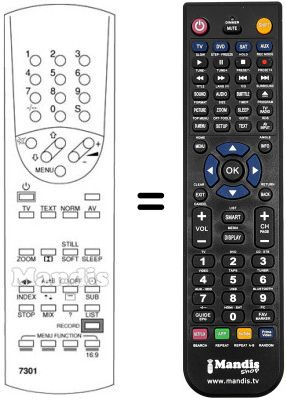 Gleichwertige Fernbedienung Neckermann 772 / 542