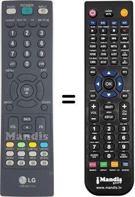 Replacement remote control LG M 197 WD