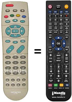 Gleichwertige Fernbedienung Hitachi 32 PD 2100