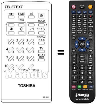 Replacement remote control CT-9117