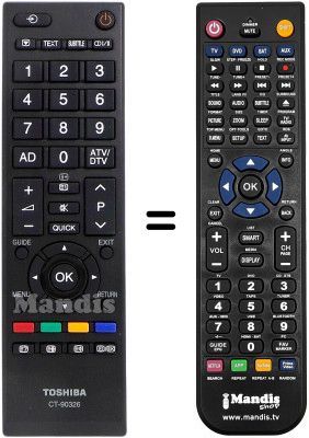 Replacement remote control Toshiba 26 AV 703