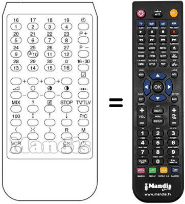 Replacement remote control VTS STEREO