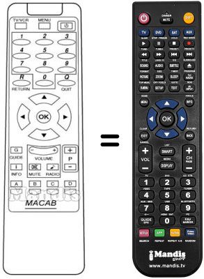 Gleichwertige Fernbedienung DCB-101