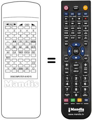 Replacement remote control SOUND WAVE CTV 9Z85 Replacement remote control SOUND WAVE CTV 9Z85