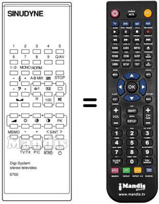 Replacement remote control DIGI SYSTEM 6700