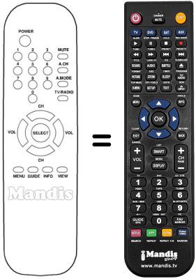 Replacement remote control DSR 2000