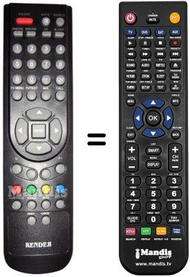 Gleichwertige Fernbedienung Render ELISEO 19B