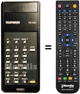 Replacement remote control Telefunken VR 2931 E