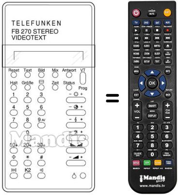 Replacement remote control FB 270 ST / VT