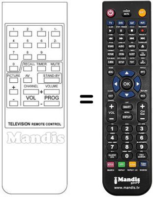 Replacement remote control Denver GT 88 B