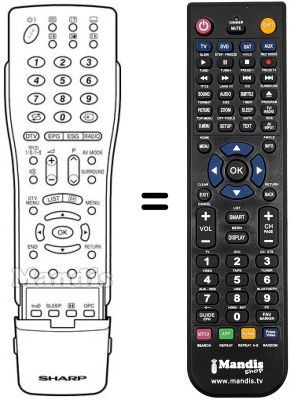 Gleichwertige Fernbedienung Sharp LC 37 P70E