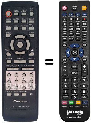 Replacement remote control Pioneer DV 535