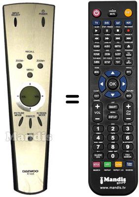 Replacement remote control Daewoo DSP 4210 GMK Replacement remote control Daewoo DSP 4210 GMK