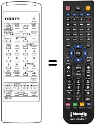 Replacement remote control RC-31