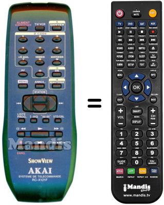 Replacement remote control RC-X121F