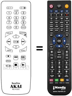 Replacement remote control Akai VS-G765 SEG