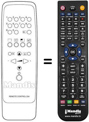 Replacement remote control TEC TV 7001