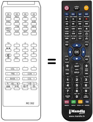 Gleichwertige Fernbedienung RC 352