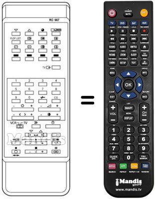 Gleichwertige Fernbedienung Sanyo CEP 2557