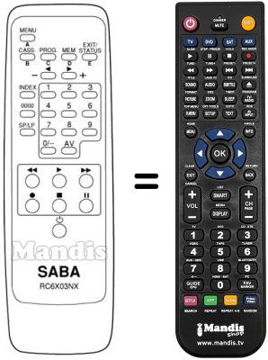 Replacement remote control RC 6X03 NX