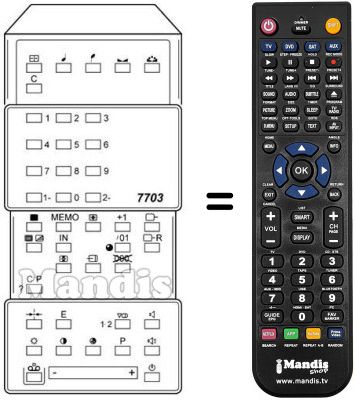 Replacement remote control RC 7703