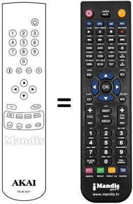 Replacement remote control Akai CT 2564 PNT