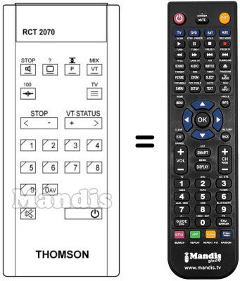 Replacement remote control Teleavia 55 MV 51