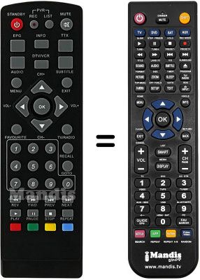 Replacement remote control TELSEY DT FREE HD