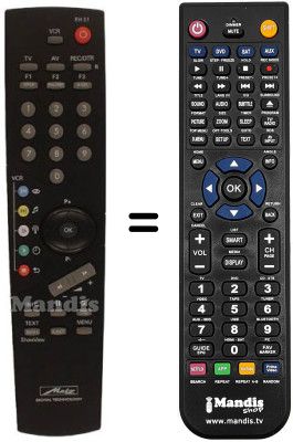 Gleichwertige Fernbedienung Metz VH-22