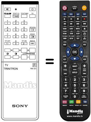 Replacement remote control RM-651
