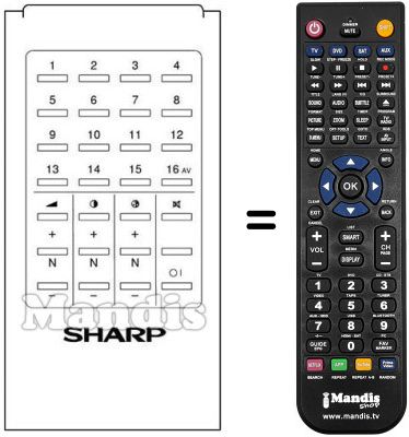 Gleichwertige Fernbedienung RRMCG 0204 CESA